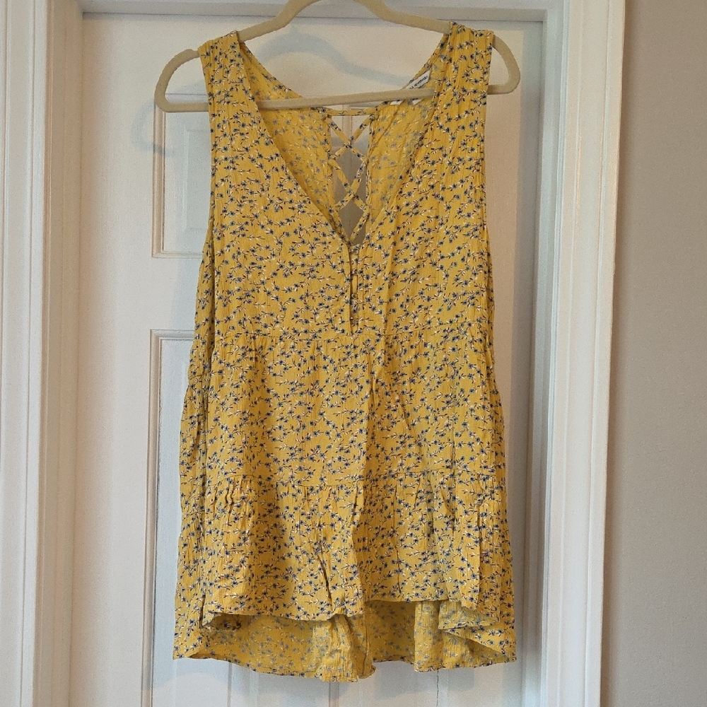 American Eagle Outfitters Gold Tie Front Blouse
